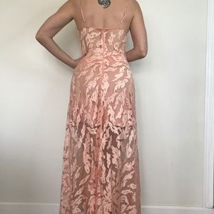 Allen Schwartz Sheer Floral Gown